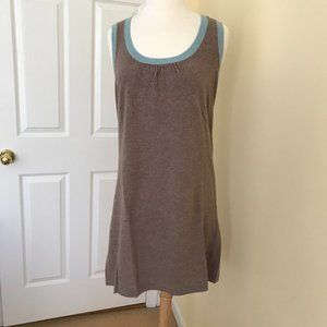 Boden Sweater / Tunic; Brown Heather with Aqua Trim